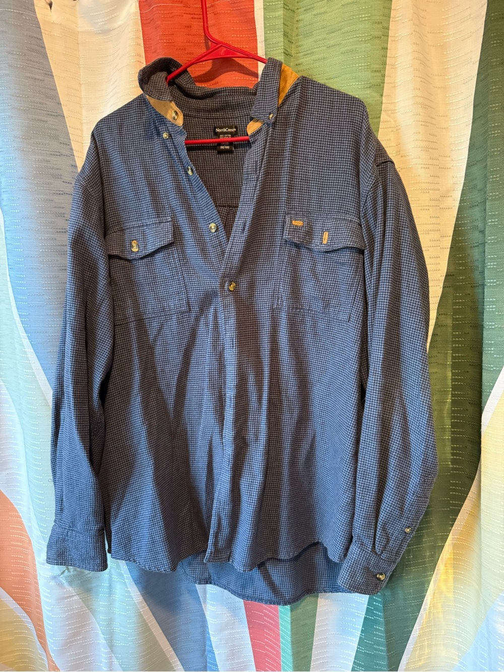 North Crest Blue and Brown Vintage Oversized Flannel